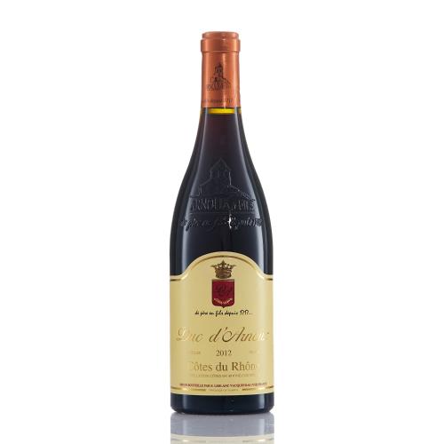 Dry red wine cellared at arnox old vine in the southern rhone valley